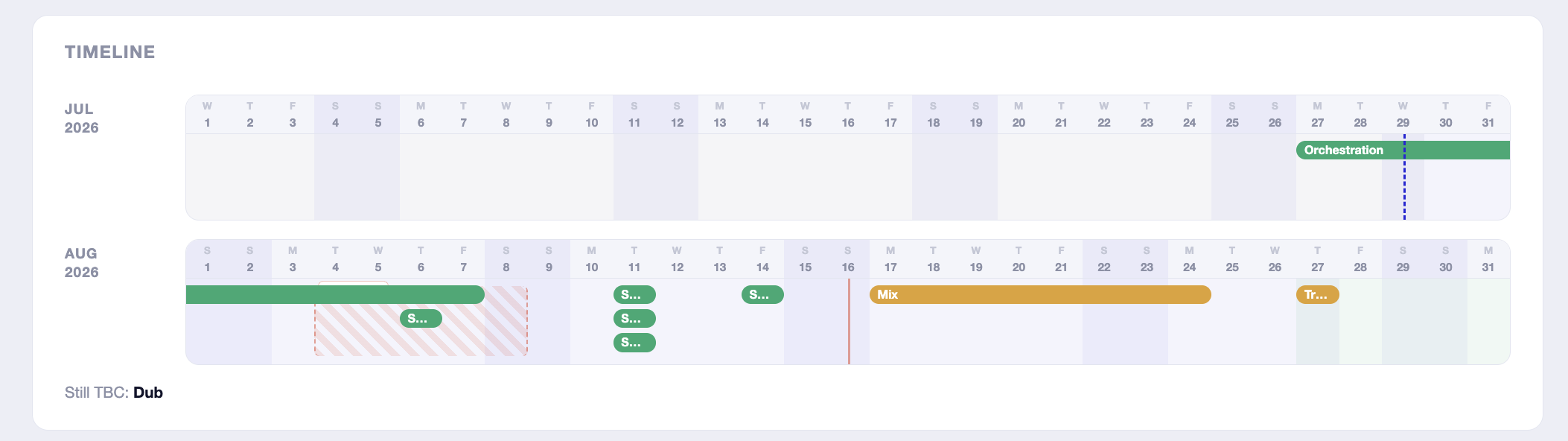 SessionSchedule — music post-production schedule